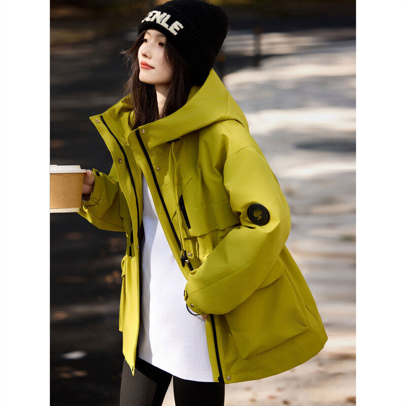 时尚气质羽绒服冬季新款女休闲连帽运动风街头高级加厚外套