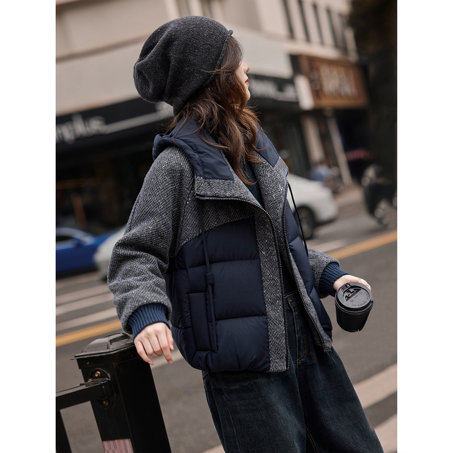 苏醒的乐园短款羊毛羽绒服女装