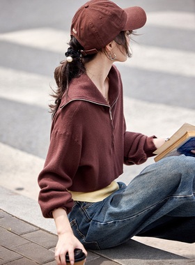 2025年冬季新款针织背心马甲大翻领针织套头衫两件套装SXTZM25064