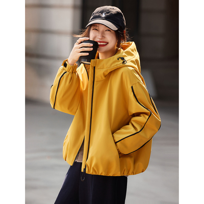 加绒加厚百搭休闲连帽外套