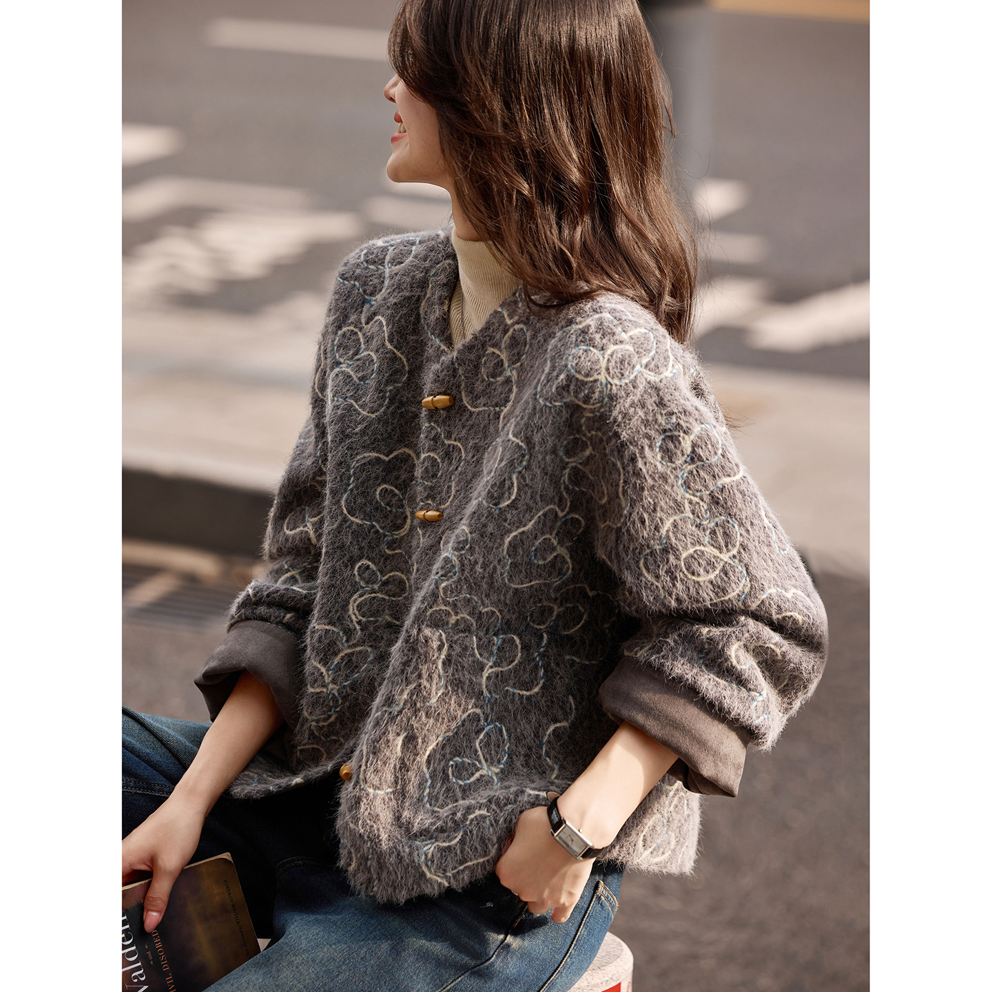 苏醒的乐园减龄可爱短款花朵呢子外套2025年冬季新款女装上衣,女装/女士精品,毛呢外套,淘宝优惠券,粉丝福利购,淘宝优惠卷