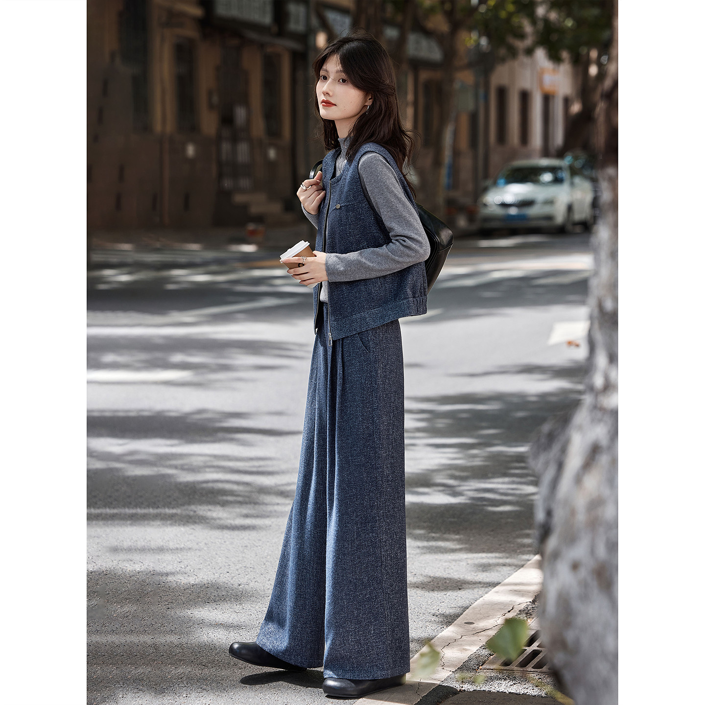 苏醒的乐园无袖马甲外套打底衫长裤2025年冬季新款三件女装套装,女装/女士精品,时尚套装,淘宝优惠券,粉丝福利购,淘宝优惠卷