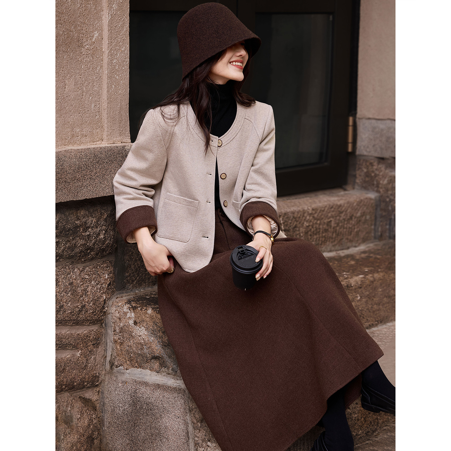 羽绒服夹克外套半裙套装2025年冬季新款女装两件套SXTZY25005