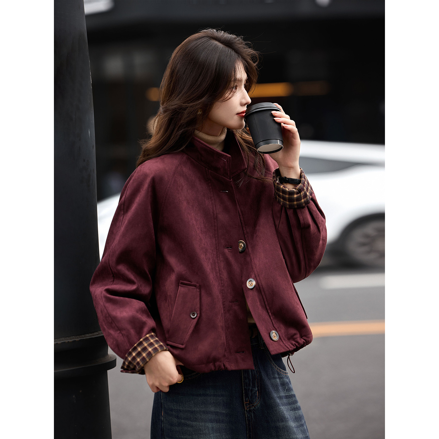 立领短款羽绒服2025年冬季新款厚夹克外套上衣女装SXYRF25063