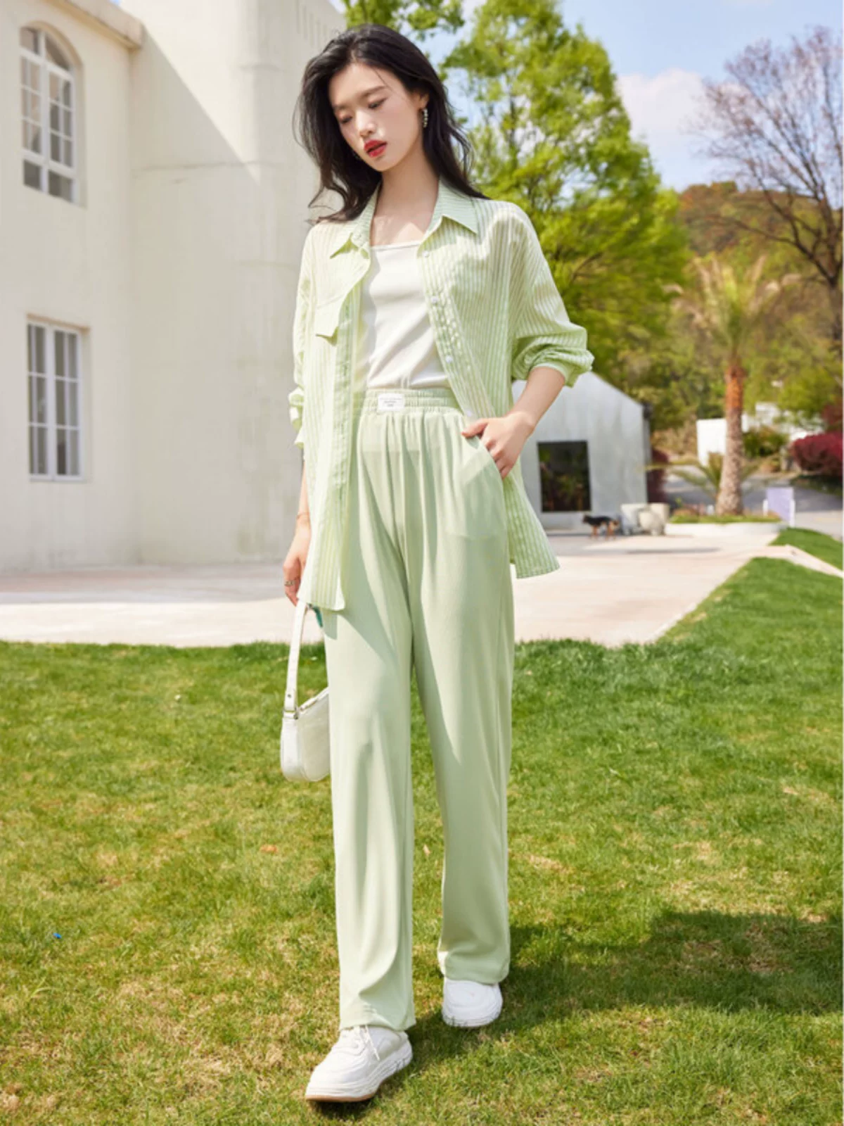 Ф fashionable summer set, breathable trousers, 3 piece set