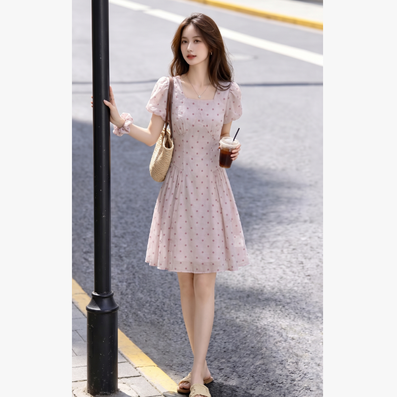 夏季新品淑女碎花短袖连衣裙女装2026年新品