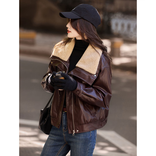 苏醒的乐园加厚羊羔毛皮草外套