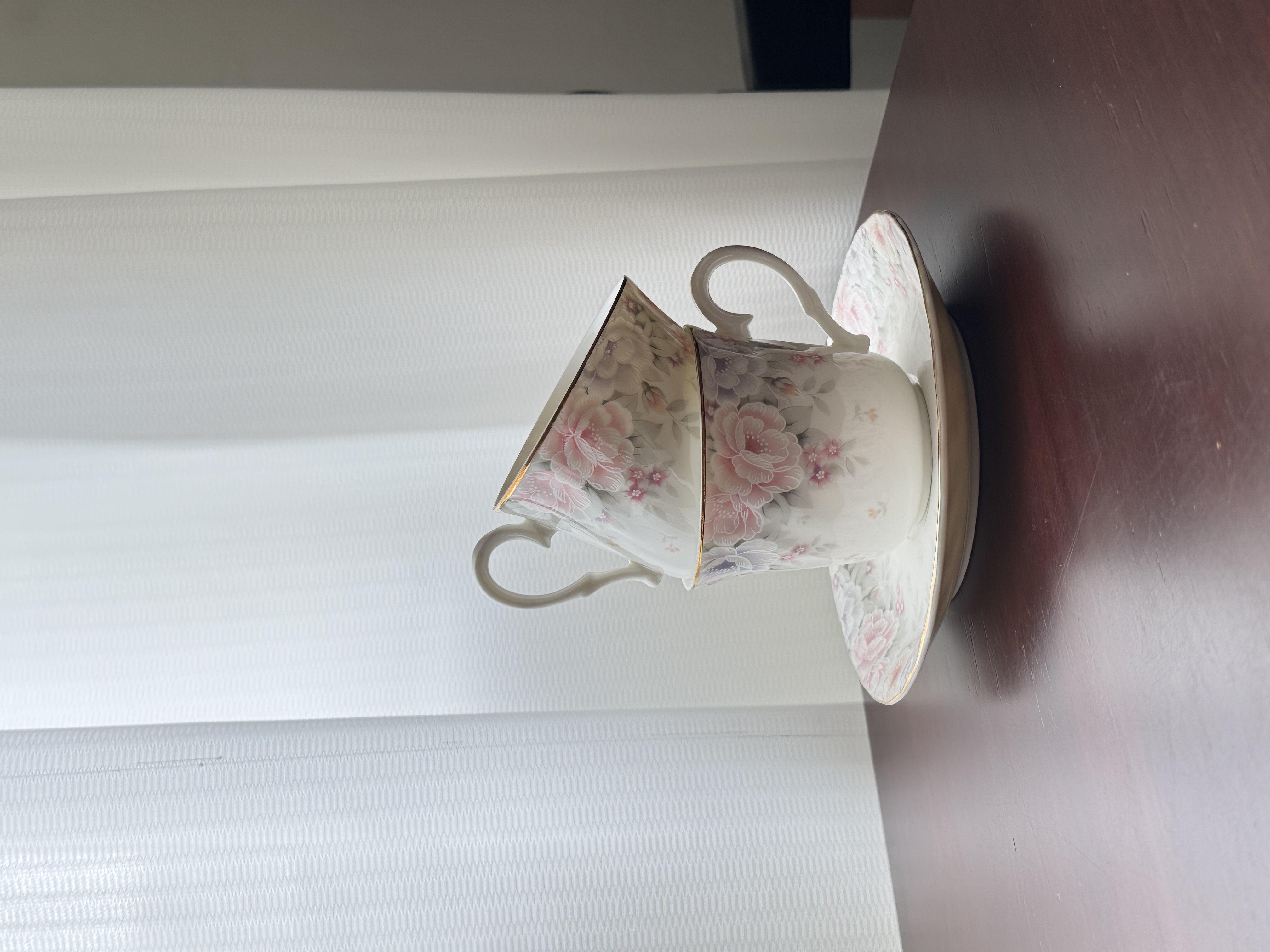 日本NARUMI鸣海粉色系繁花咖啡杯碟下午茶杯·日本直采