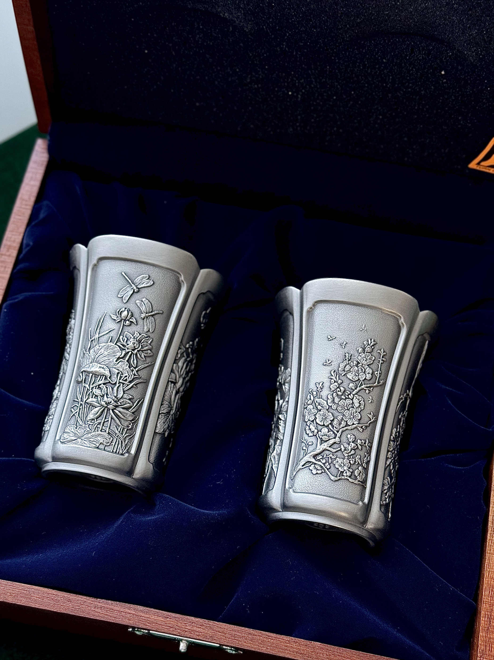 马来西亚皇家ROYAL SELANGOR雪兰莪四季花开纯锡酒杯