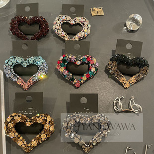 韩国东大门nyunyu施钻超闪爱心发夹大号弹簧夹百搭时尚 202518