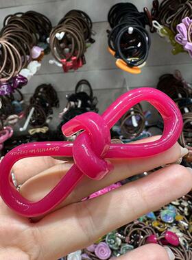 43838韩国东大门进口小金标高级感醋酸蝴蝶结扎马尾发圈发绳