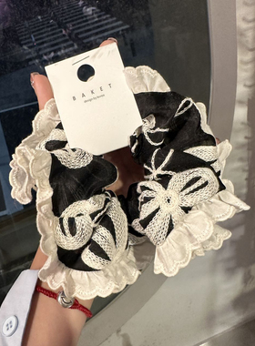 43112韩国东大门Baket蝴蝶结蕾丝温柔百搭肠圈发绳发圈