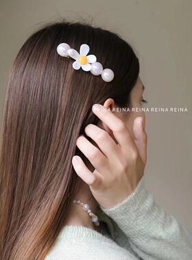 韩国东大门花朵发夹彩色简约时尚百搭发饰鸭嘴夹刘海夹301401