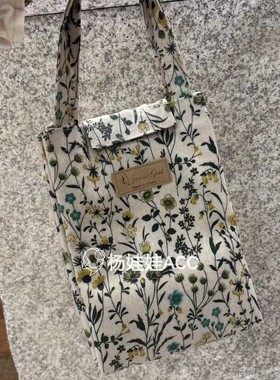 593025韩国东大门wing新款高级感百搭印花魔术贴保温手提包饭盒包