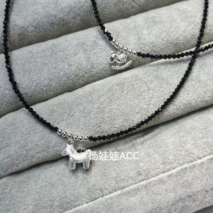 5120701杨娃娃韩国东大门momo新款 高级感圣诞精致小马吊坠项链