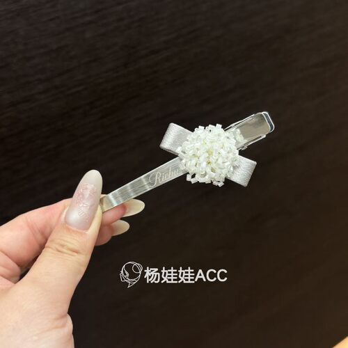 671415韩国东大门rich women新款高级感精致小花鸭嘴夹