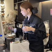 541560韩国东大门papa布艺裙摆条纹设计气质扎马尾大肠发圈发绳