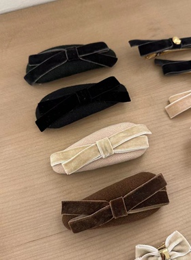 381511韩国东大门Reina丝绒蝴蝶结高级感秋冬款拜拜夹发夹