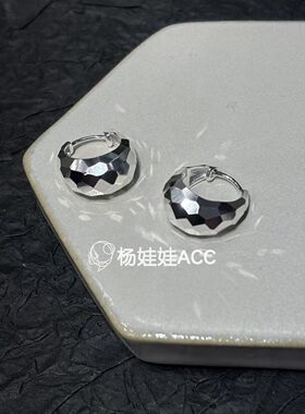 641212韩国东大门hey925纯银新款精致甜美六边形亮晶晶耳扣