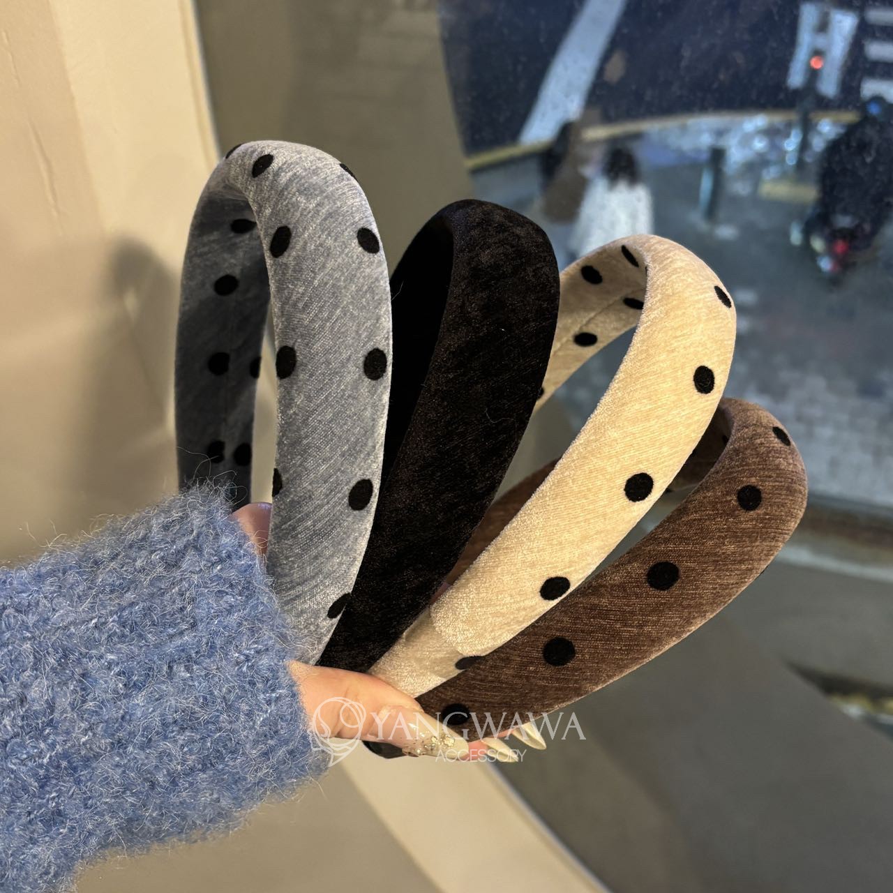 4112927韩国东大门baket波点高颅顶简约发箍头箍