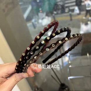 5111305韩国东大门Baket新款高级感多巴胺甜美可爱水钻细发箍