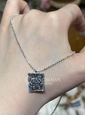 550718韩国东大门miss通体纯银夏日甜美百搭小猫项链