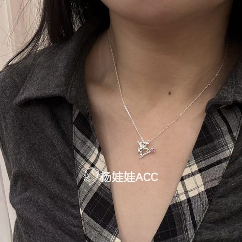5121628韩国东大门Trois de LEI通体纯银新款精致独角兽项链