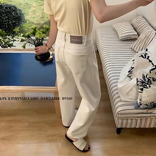 代嘉儿B9260微喇牛仔裤女2026早春款白色高腰小马刺绣十分筒喇裤