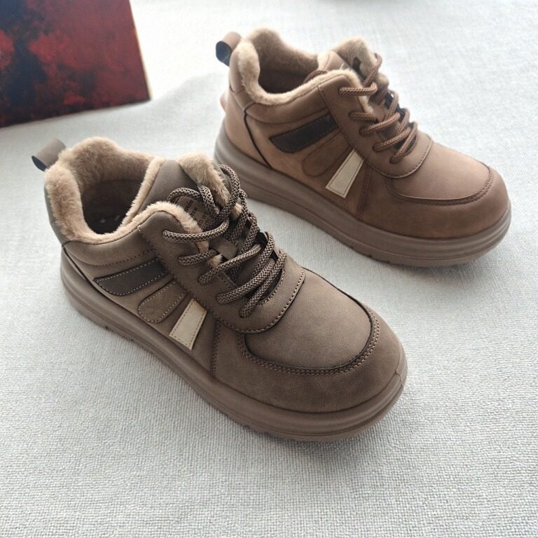 防水保暖老北京布鞋时尚复古棉鞋加绒保暖厚底板鞋女鞋25冬季新品