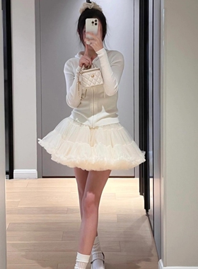 tutu蓬蓬裙成人款芭蕾风夏季网纱大人公主裙法式美少女甜美超短裙