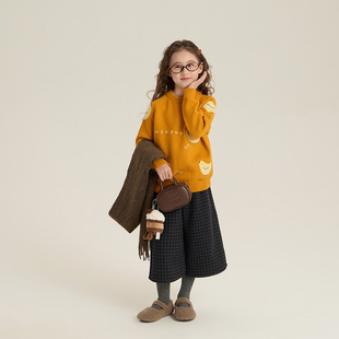 儿童冬季加厚毛衣洋气韩版可爱小鸡针织衫女童保暖圆领套头毛线衣