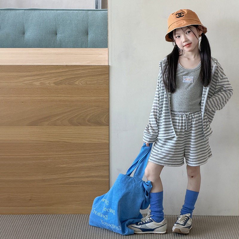 男女童夏季防晒凉感连帽两件套