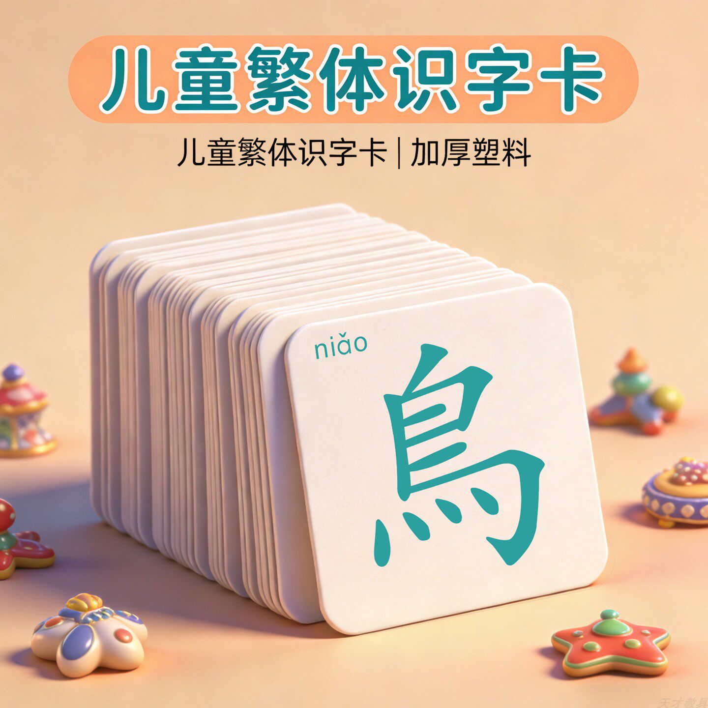 幼稚園小學字咭 香港台灣繁體字識字卡 親子無圖認字塑膠卡片早教