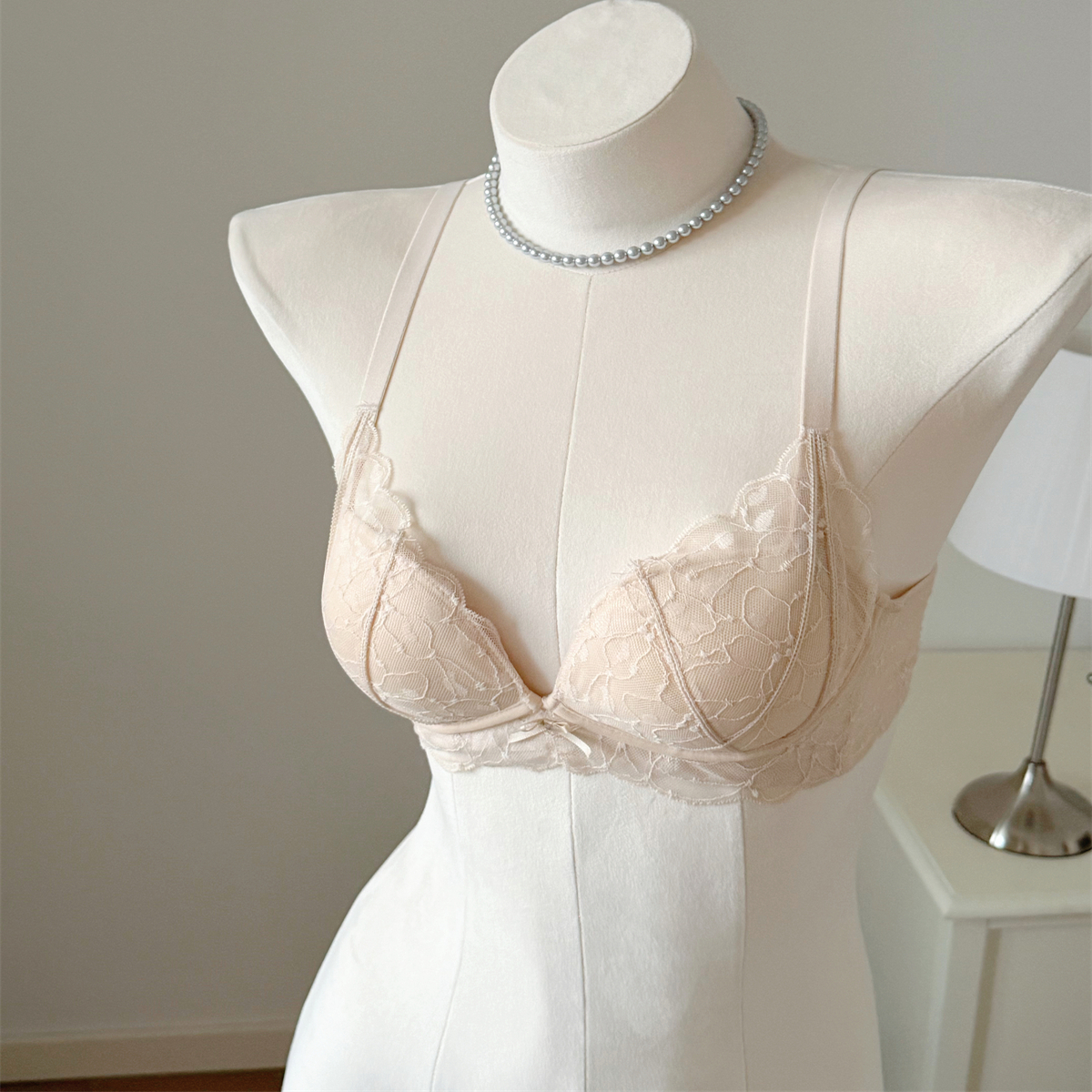 少女感云朵棉文胸聚拢蕾丝内衣女钢圈收副乳上托小胸显大2026