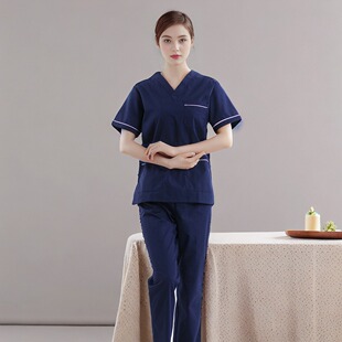 洗手衣短袖套装手术室女医生刷手服内穿衣牙科口腔宠物医院工作服