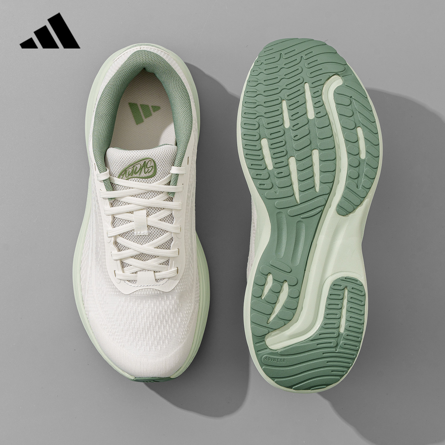 adidas阿迪达斯跑步鞋女鞋官方正品新款透气网面休闲运动鞋KJ0216