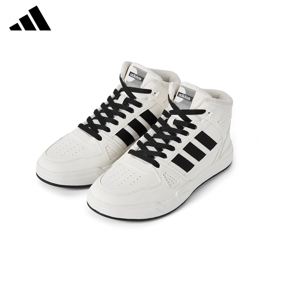 adidas阿迪达斯加绒高帮板鞋男鞋女鞋正品冬新款休闲运动鞋KJ4110