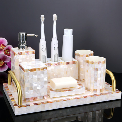 Amojoy高雅贝壳设计卫浴洗漱套装