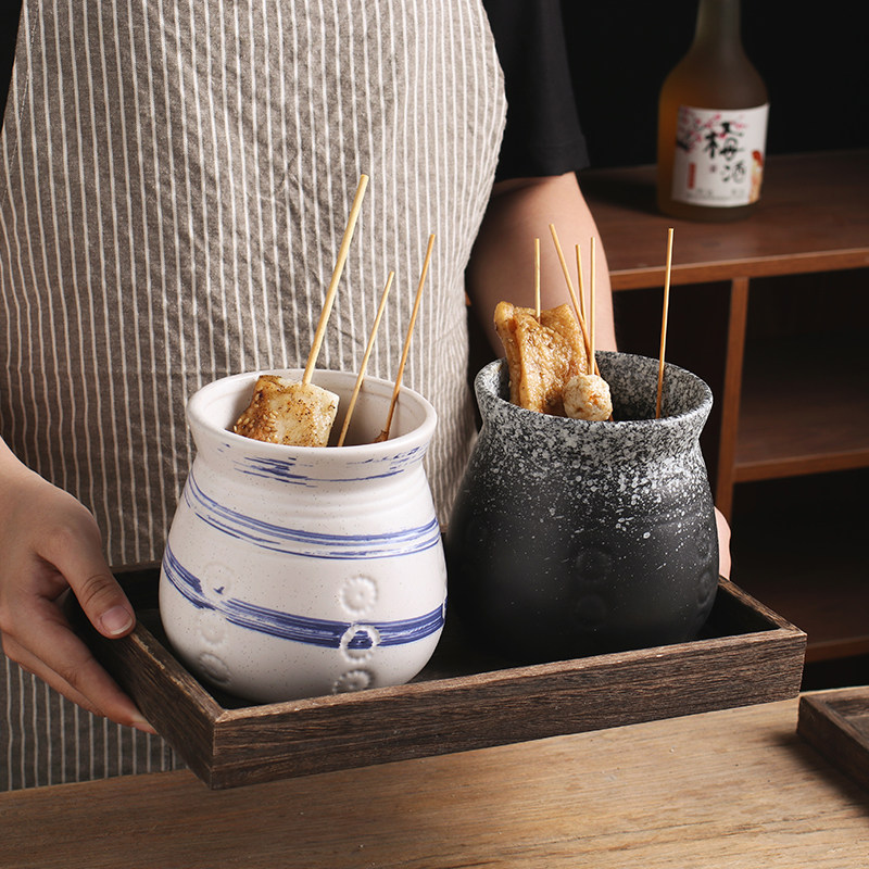餐厅创意菜餐具钵钵冷串串陶瓷桶杯日风日式民族特色商用冷串桶