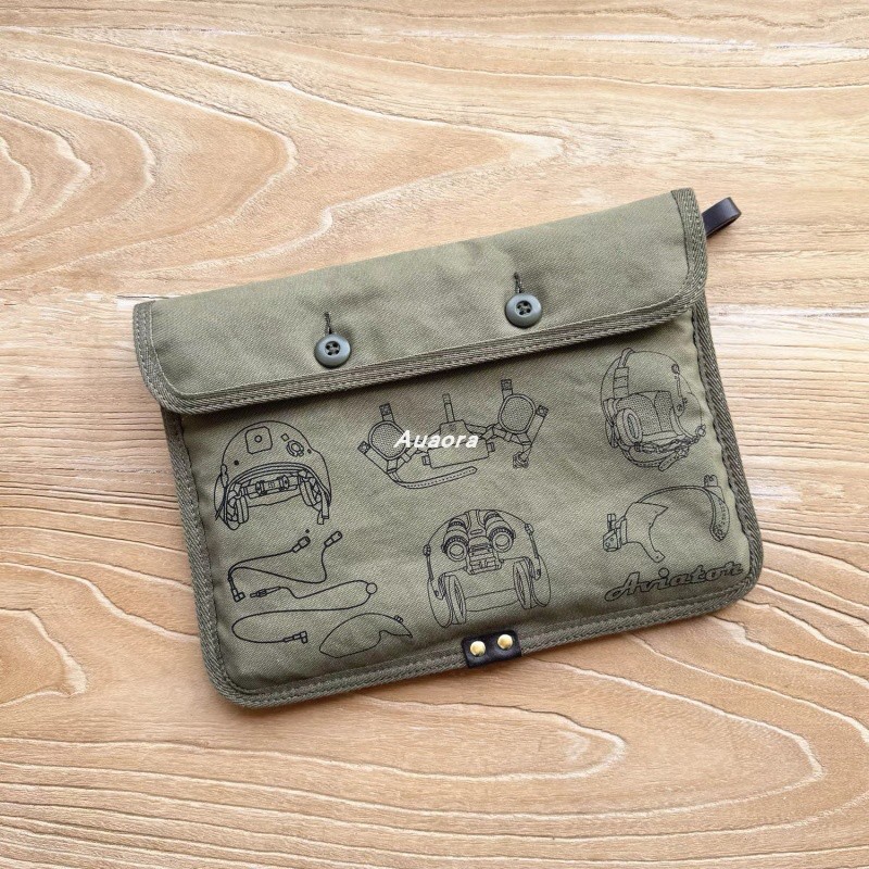 日韩风卡通印花帆布手拿包