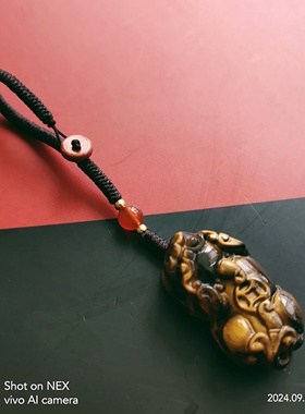 天然虎睛石虎眼石貔貅吊坠男女情侣吊坠包挂钥匙扣坠事业心民族风