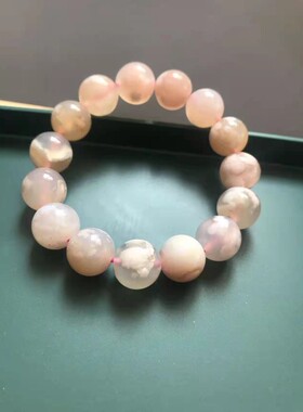 天然樱花玛瑙手链12MM