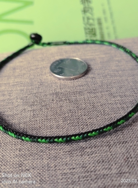 细款八股绳手编补木补水五行绳手链缺木缺水者佩戴