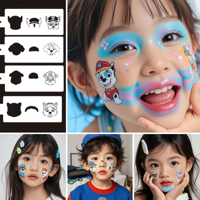 儿童彩绘汪汪队人体面部彩绘模板