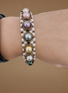 宫廷公主范复古甜美王朝手镯大方时尚珍珠手链原创品牌