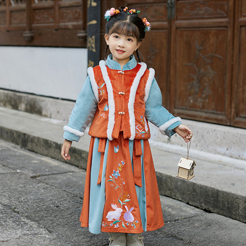 汉服女童冬装加棉加厚