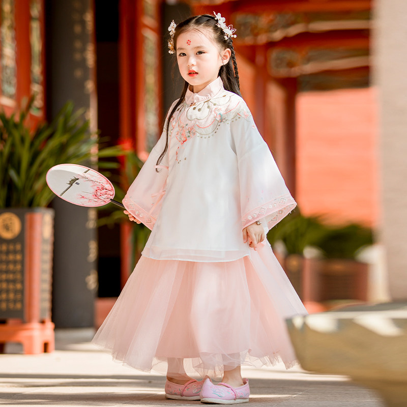 汉服贝优可套装春秋装女童唐装