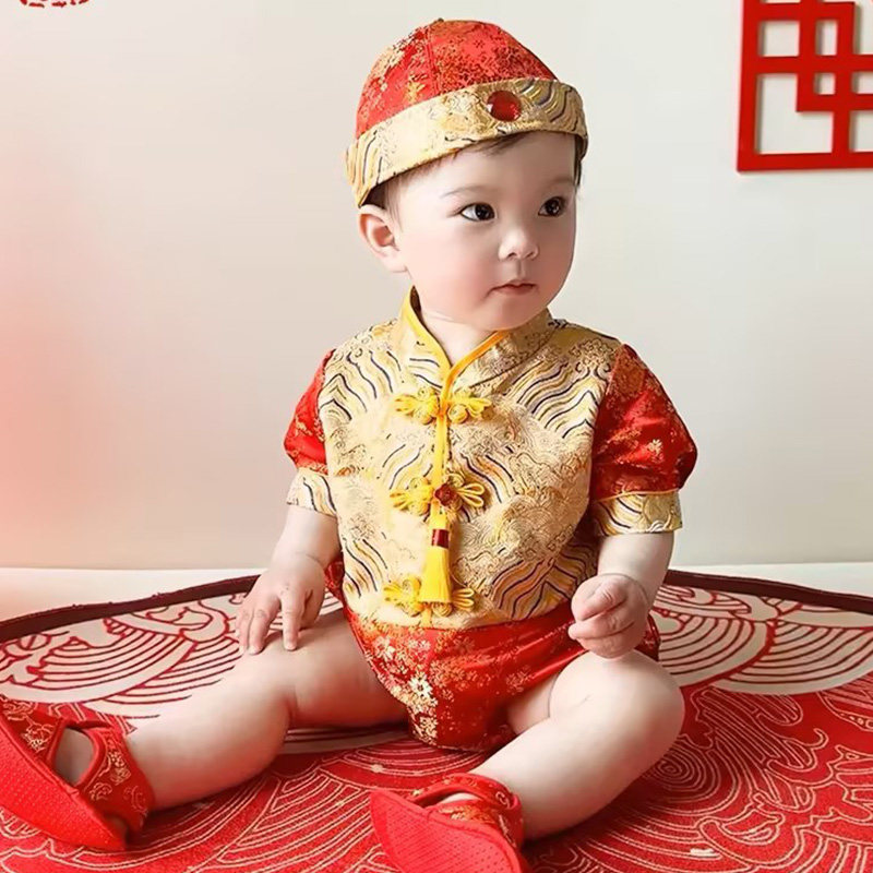 周岁礼服宝宝包屁衣男女童夏季