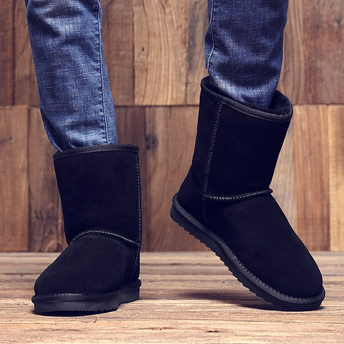 真皮羊毛冬季保暖加绒厚雪地靴