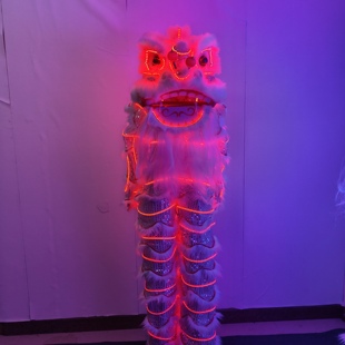LED单人发光舞狮酒吧夜店KTV上酒道具开业典礼用品狮子衣服套装